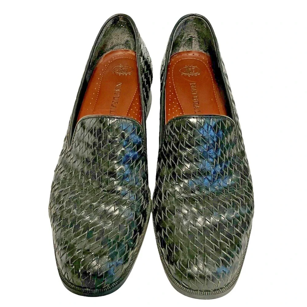 Naturalizer Fit4U Woven Braided Leather Loafer Slip On Shoes Womens Sz 8 Black